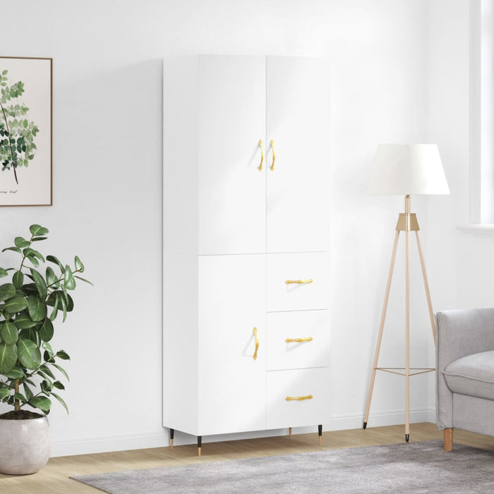 Dulap înalt, alb, 69,5x34x180 cm, lemn compozit WALTI