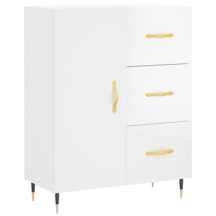 Dulap înalt, alb extralucios, 69,5x34x180 cm, lemn compozit WALTI