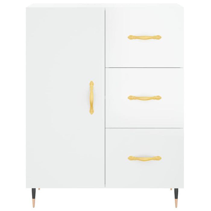Dulap înalt, alb extralucios, 69,5x34x180 cm, lemn compozit WALTI