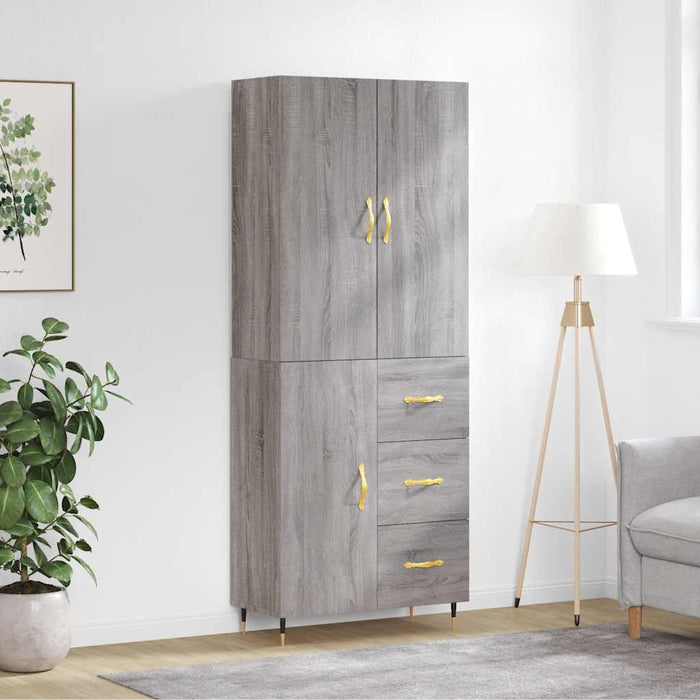 Dulap înalt, gri sonoma, 69,5x34x180 cm, lemn compozit - WALTI WALTI