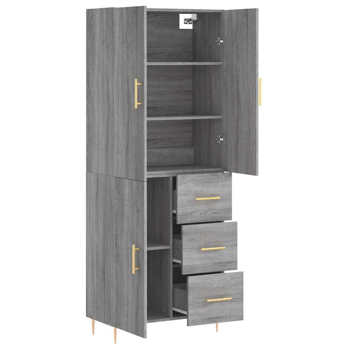 Dulap înalt, gri sonoma, 69,5x34x180 cm, lemn compozit WALTI