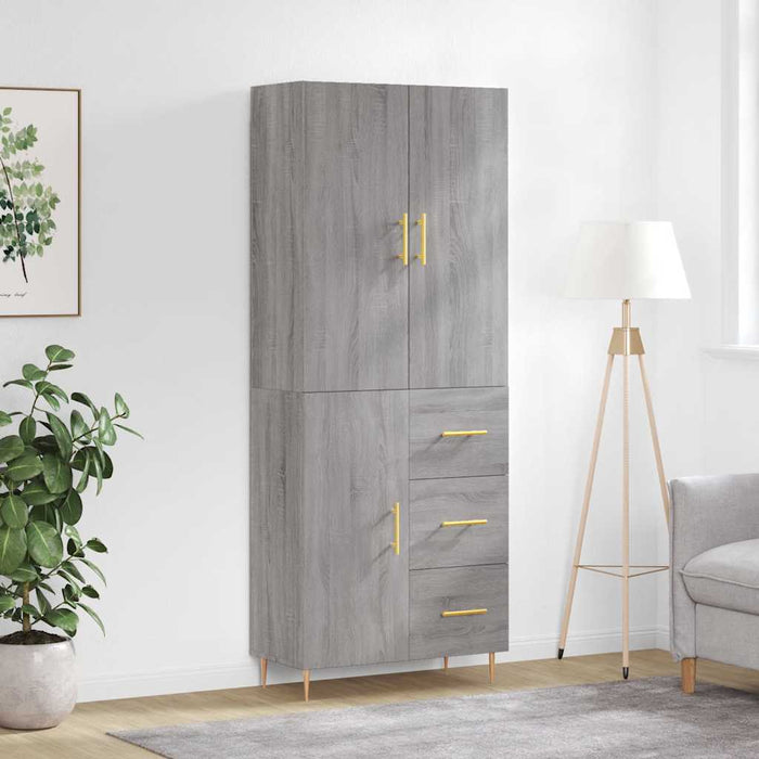 Dulap înalt, gri sonoma, 69,5x34x180 cm, lemn compozit WALTI