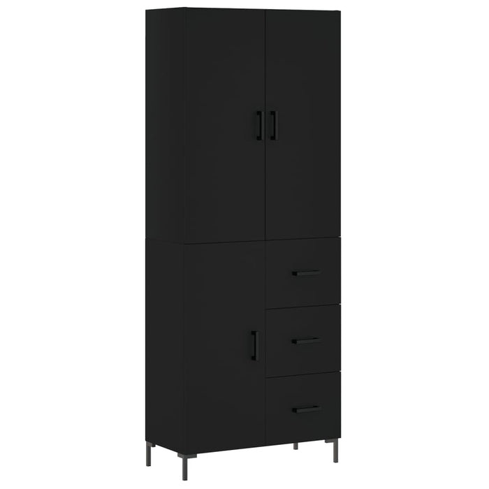 Dulap înalt, negru, 69,5x34x180 cm, lemn compozit WALTI