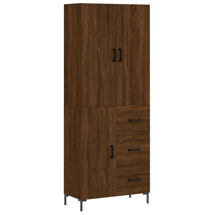 Dulap înalt, stejar maro, 69,5x34x180 cm, lemn compozit WALTI