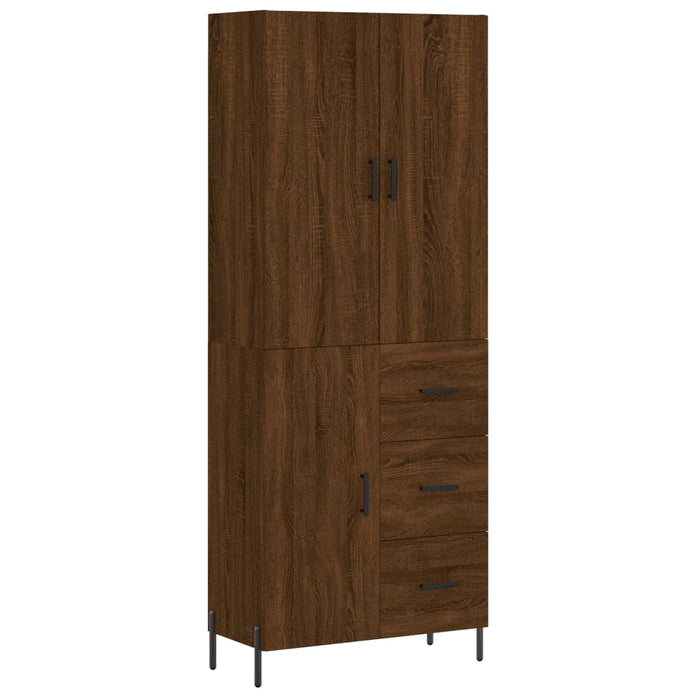 Dulap înalt, stejar maro, 69,5x34x180 cm, lemn compozit WALTI