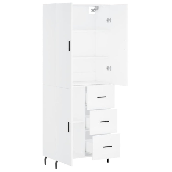 Dulap înalt, alb, 69,5x34x180 cm, lemn compozit WALTI