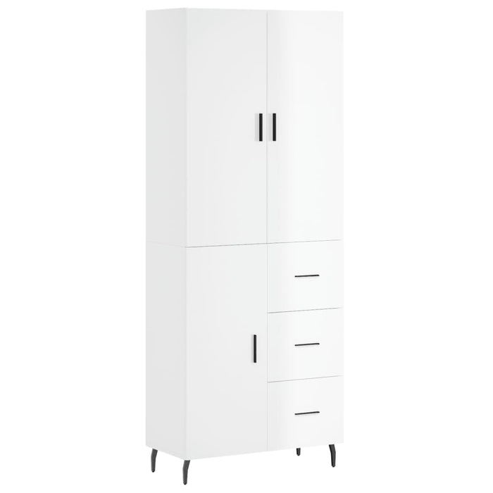 Dulap înalt, alb extralucios, 69,5x34x180 cm, lemn compozit WALTI