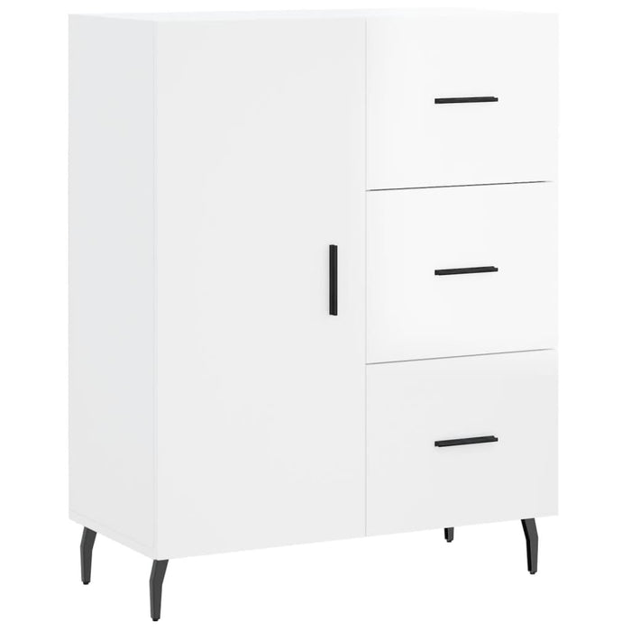 Dulap înalt, alb extralucios, 69,5x34x180 cm, lemn compozit WALTI