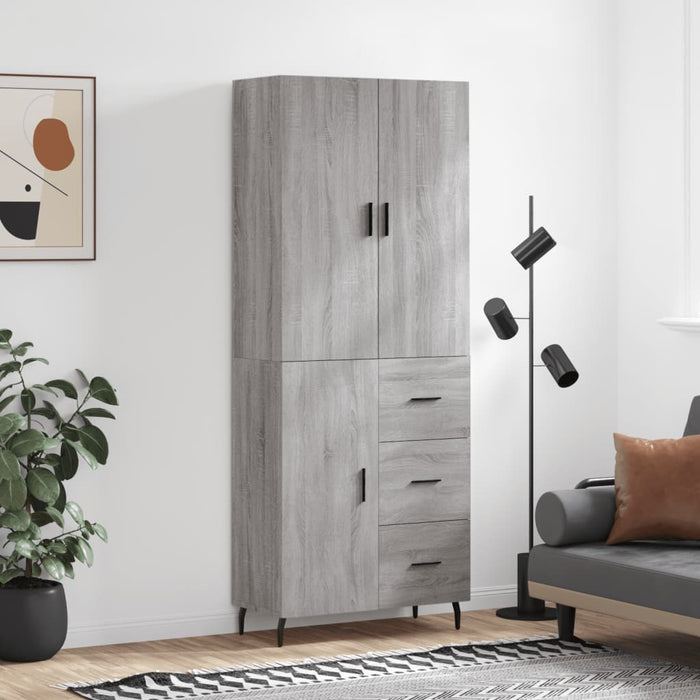 Dulap înalt, gri sonoma, 69,5x34x180 cm, lemn compozit - WALTI WALTI