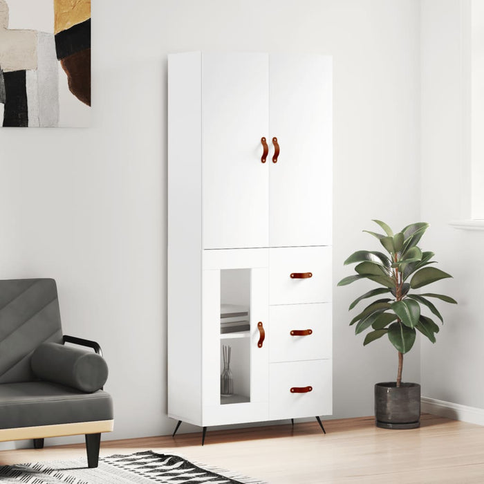 Dulap înalt, alb, 69,5x34x180 cm, lemn compozit - WALTI WALTI
