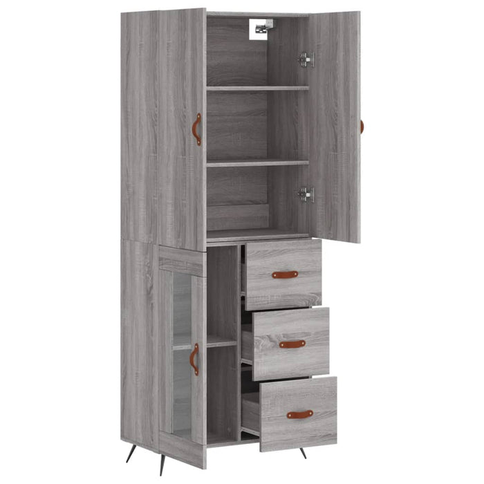 Dulap înalt, gri sonoma, 69,5x34x180 cm, lemn compozit - WALTI WALTI