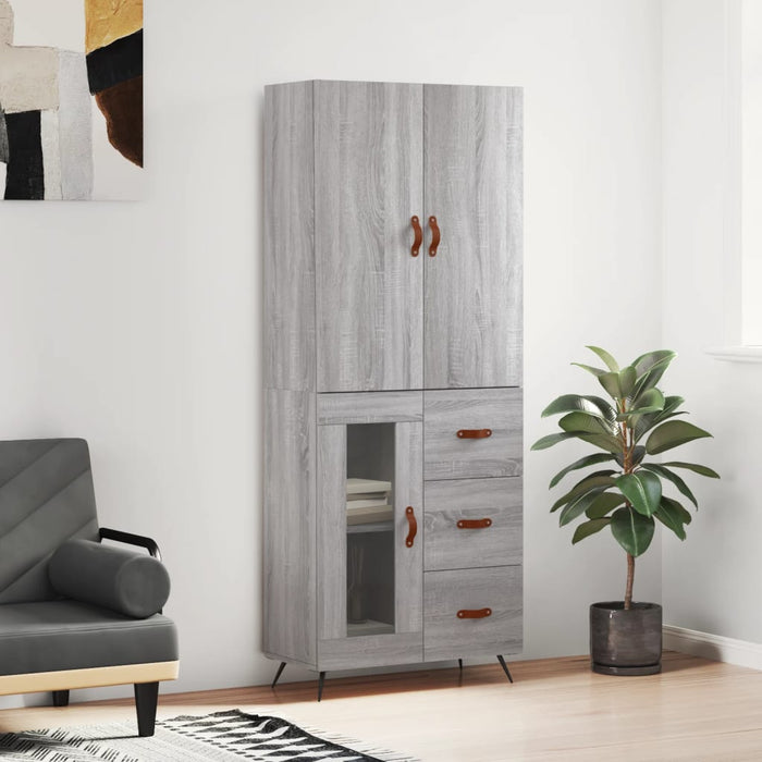 Dulap înalt, gri sonoma, 69,5x34x180 cm, lemn compozit - WALTI WALTI