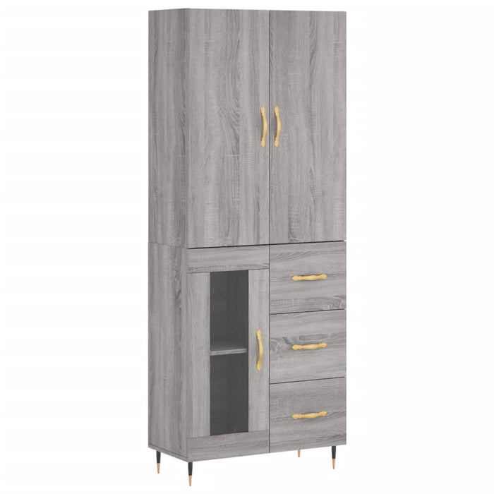 Dulap înalt, gri sonoma, 69,5x34x180 cm, lemn compozit - WALTI WALTI