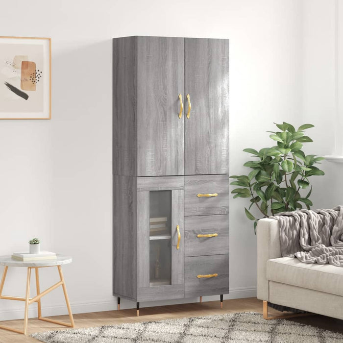 Dulap înalt, gri sonoma, 69,5x34x180 cm, lemn compozit - WALTI WALTI