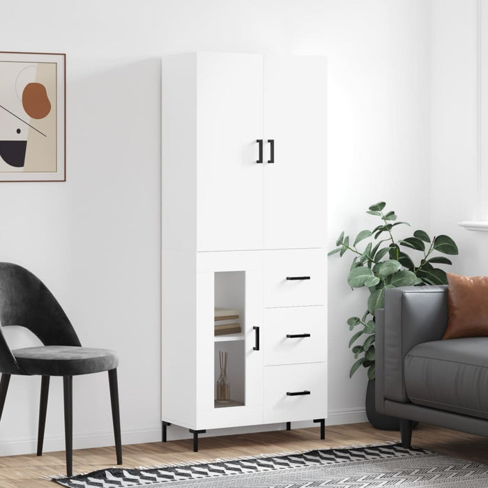 Dulap înalt, alb, 69,5x34x180 cm, lemn compozit - WALTI WALTI