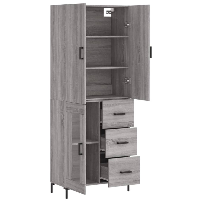Dulap înalt, gri sonoma, 69,5x34x180 cm, lemn compozit WALTI