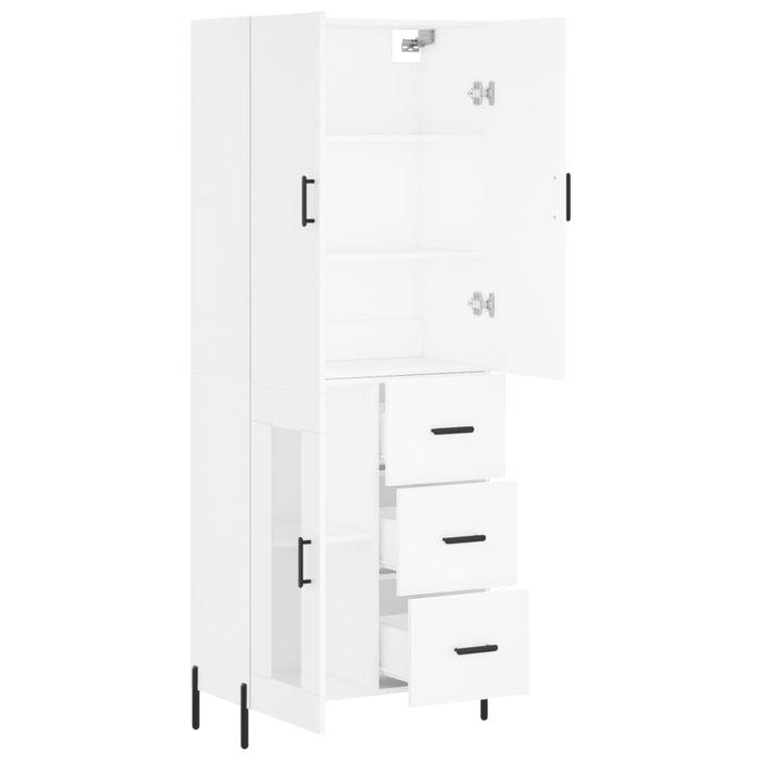 Dulap înalt, alb, 69,5x34x180 cm, lemn compozit - WALTI WALTI
