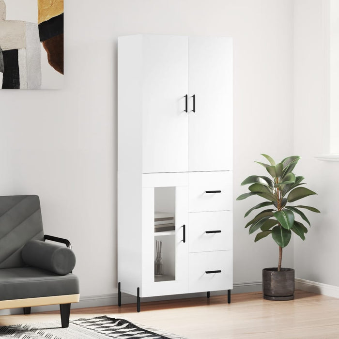 Dulap înalt, alb, 69,5x34x180 cm, lemn compozit - WALTI WALTI