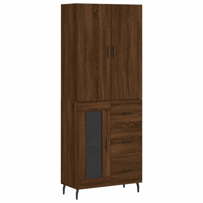 Dulap înalt, stejar maro, 69,5x34x180 cm, lemn compozit WALTI