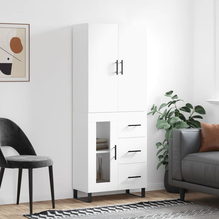 Dulap înalt, alb, 69,5x34x180 cm, lemn compozit WALTI