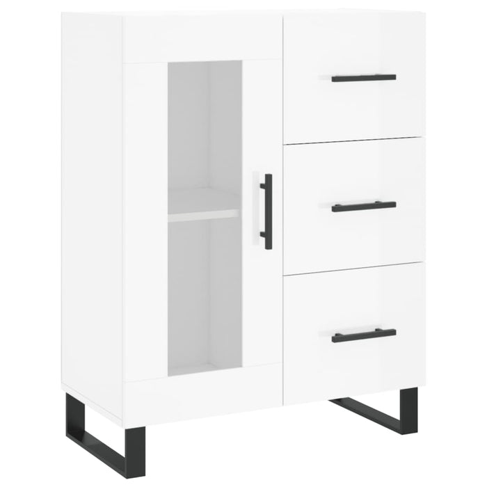 Dulap înalt, alb extralucios, 69,5x34x180 cm, lemn compozit WALTI