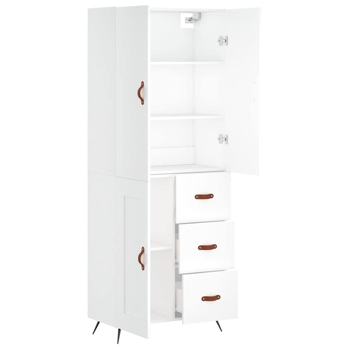 Dulap înalt, alb, 69,5x34x180 cm, lemn compozit WALTI