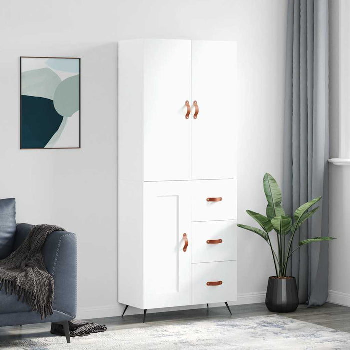 Dulap înalt, alb, 69,5x34x180 cm, lemn compozit WALTI