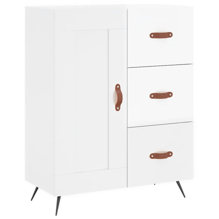 Dulap înalt, alb extralucios, 69,5x34x180 cm, lemn compozit WALTI