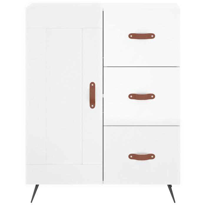 Dulap înalt, alb extralucios, 69,5x34x180 cm, lemn compozit WALTI