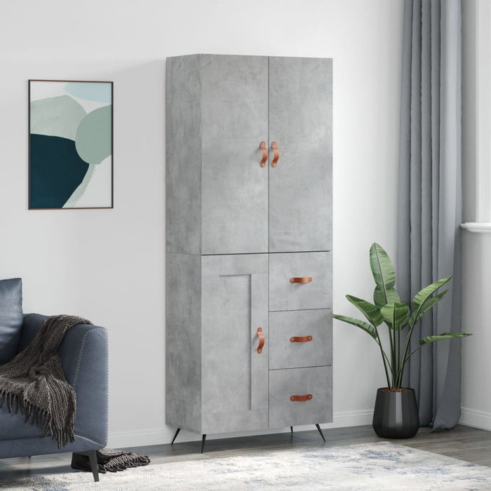 Dulap înalt, gri beton, 69,5x34x180, lemn compozit WALTI