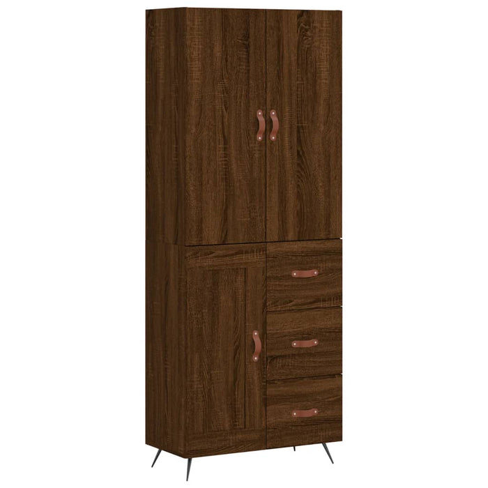 Dulap înalt, stejar maro, 69,5x34x180 cm, lemn compozit WALTI