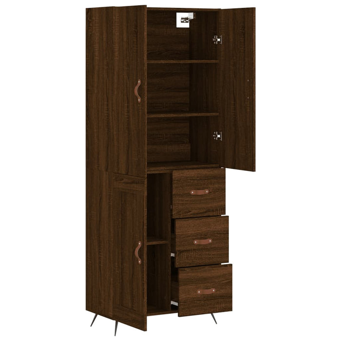 Dulap înalt, stejar maro, 69,5x34x180 cm, lemn compozit WALTI