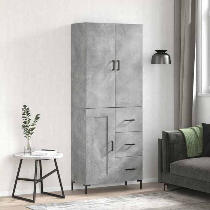 Dulap înalt, gri beton, 69,5x34x180, lemn compozit - WALTI WALTI