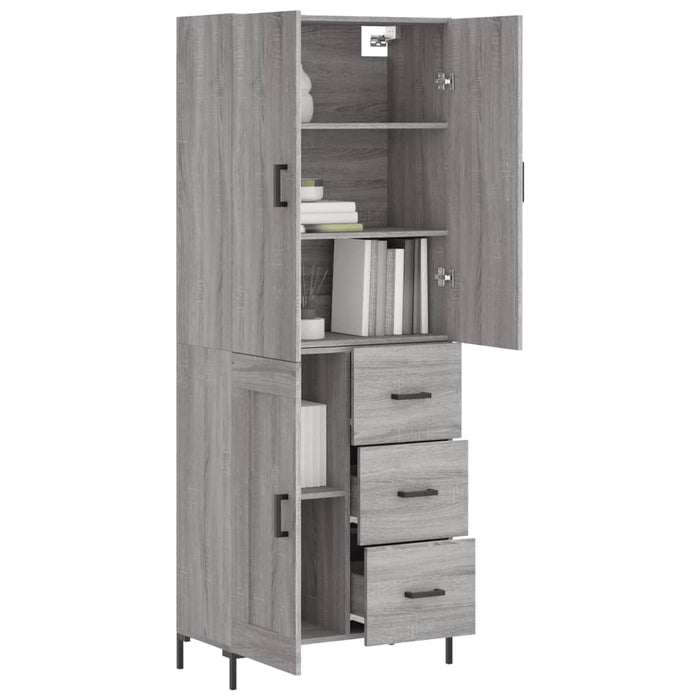 Dulap înalt, gri sonoma, 69,5x34x180 cm, lemn compozit WALTI