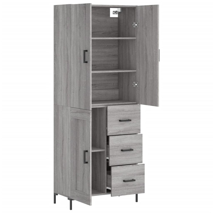 Dulap înalt, gri sonoma, 69,5x34x180 cm, lemn compozit WALTI
