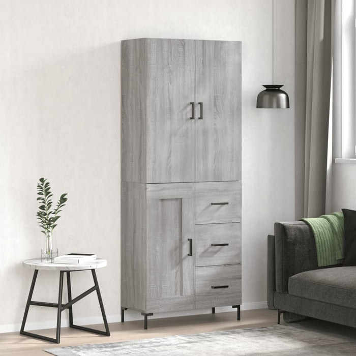 Dulap înalt, gri sonoma, 69,5x34x180 cm, lemn compozit WALTI