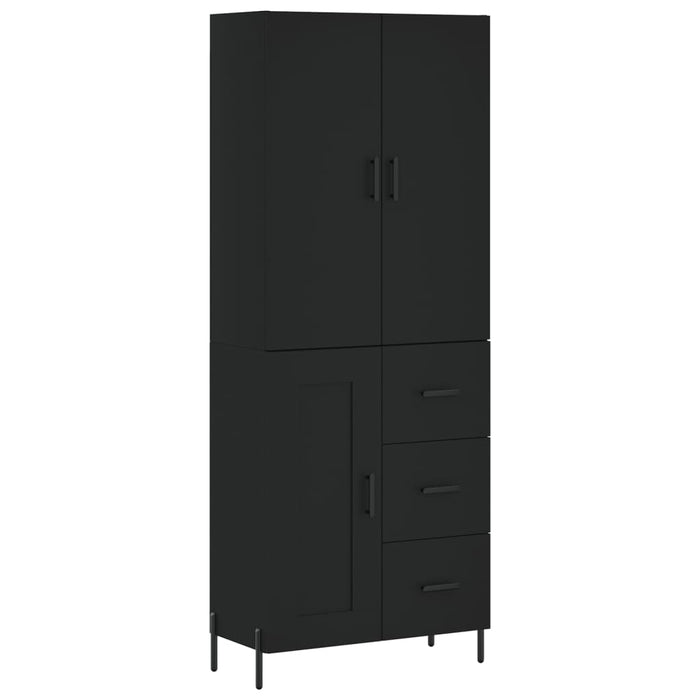 Dulap înalt, negru, 69,5x34x180 cm, lemn compozit WALTI