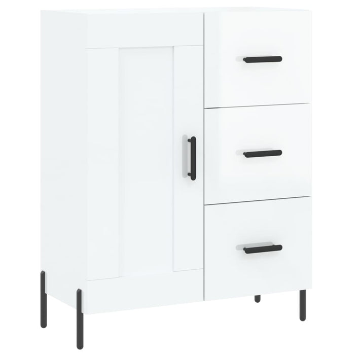 Dulap înalt, alb extralucios, 69,5x34x180 cm, lemn compozit WALTI