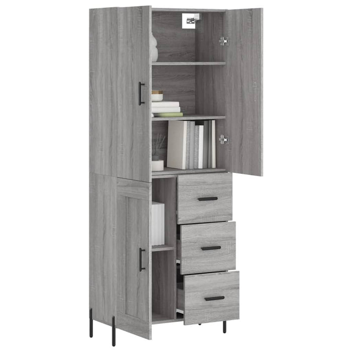 Dulap înalt, gri sonoma, 69,5x34x180 cm, lemn compozit WALTI