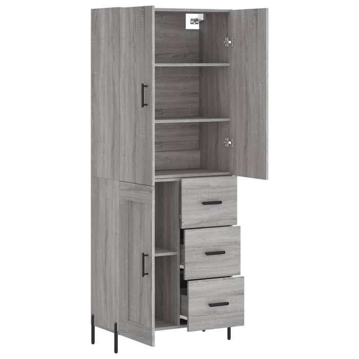 Dulap înalt, gri sonoma, 69,5x34x180 cm, lemn compozit WALTI