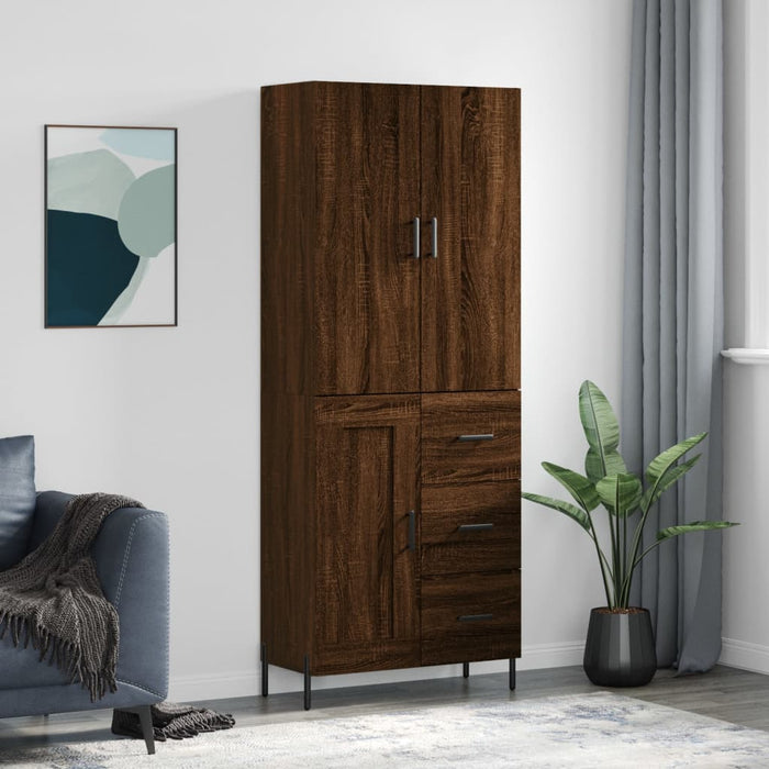 Dulap înalt, stejar maro, 69,5x34x180 cm, lemn compozit WALTI