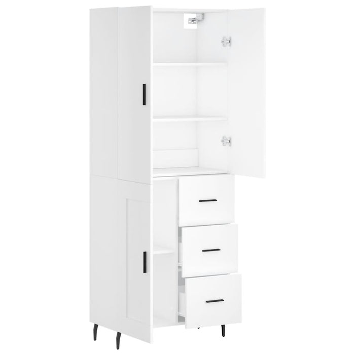 Dulap înalt, alb, 69,5x34x180 cm, lemn compozit WALTI