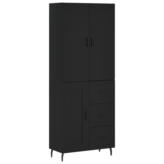 Dulap înalt, negru, 69,5x34x180 cm, lemn compozit WALTI