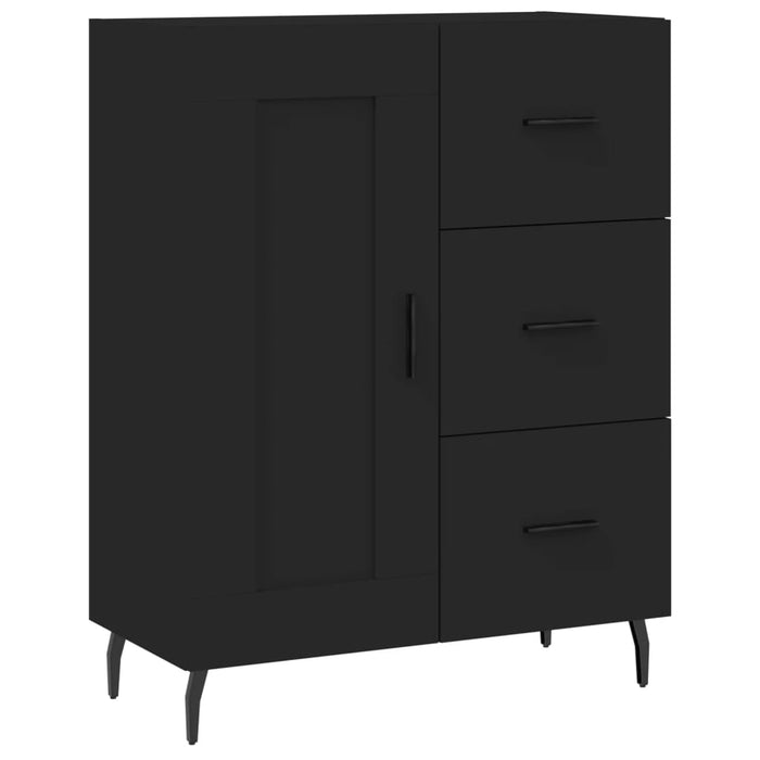Dulap înalt, negru, 69,5x34x180 cm, lemn compozit WALTI