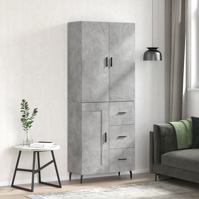 Dulap înalt, gri beton, 69,5x34x180, lemn compozit WALTI