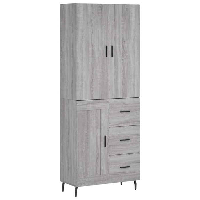 Dulap înalt, gri sonoma, 69,5x34x180 cm, lemn compozit WALTI