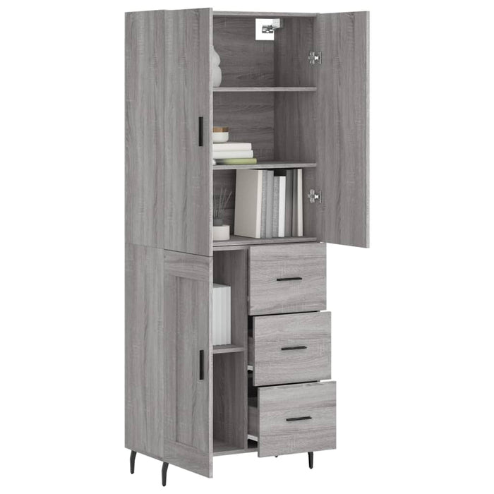 Dulap înalt, gri sonoma, 69,5x34x180 cm, lemn compozit WALTI