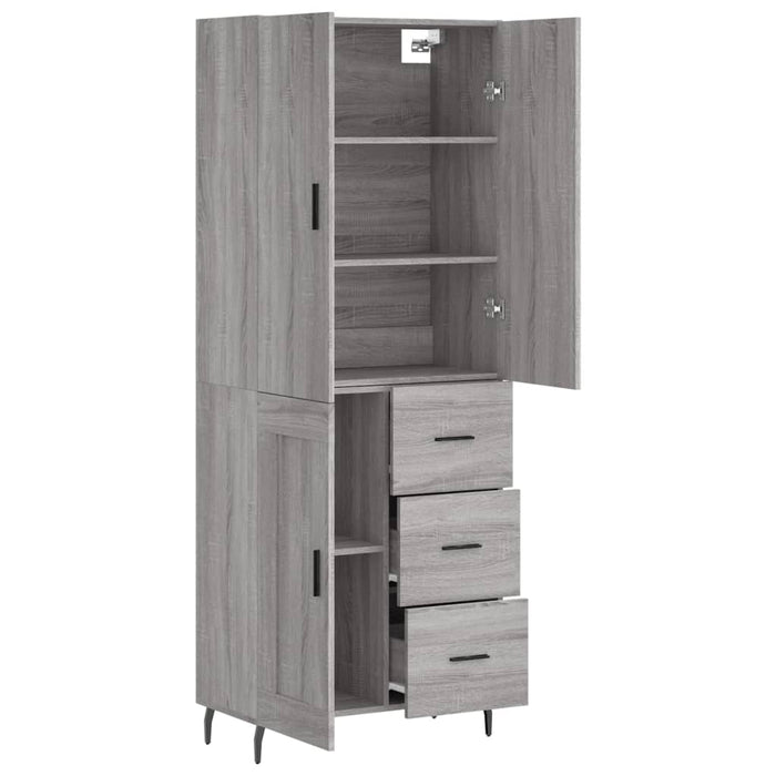 Dulap înalt, gri sonoma, 69,5x34x180 cm, lemn compozit WALTI