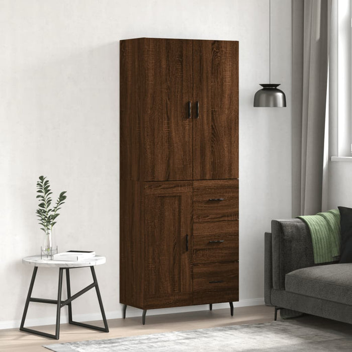Dulap înalt, stejar maro, 69,5x34x180 cm, lemn compozit WALTI