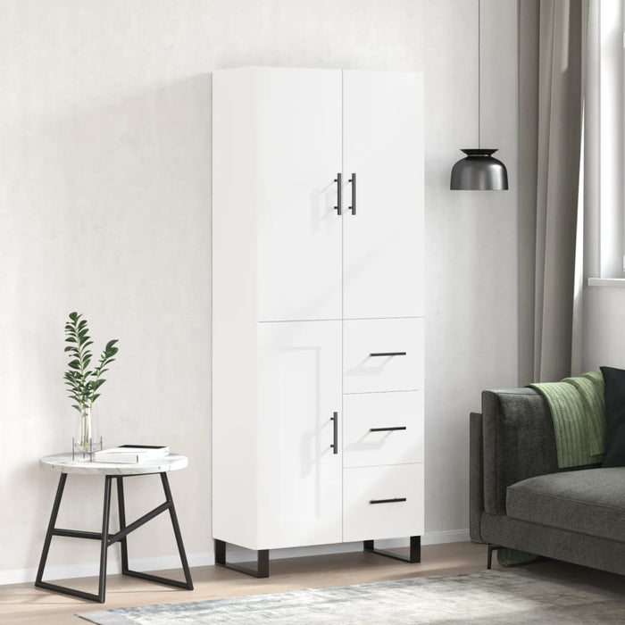 Dulap înalt, alb, 69,5x34x180 cm, lemn compozit WALTI